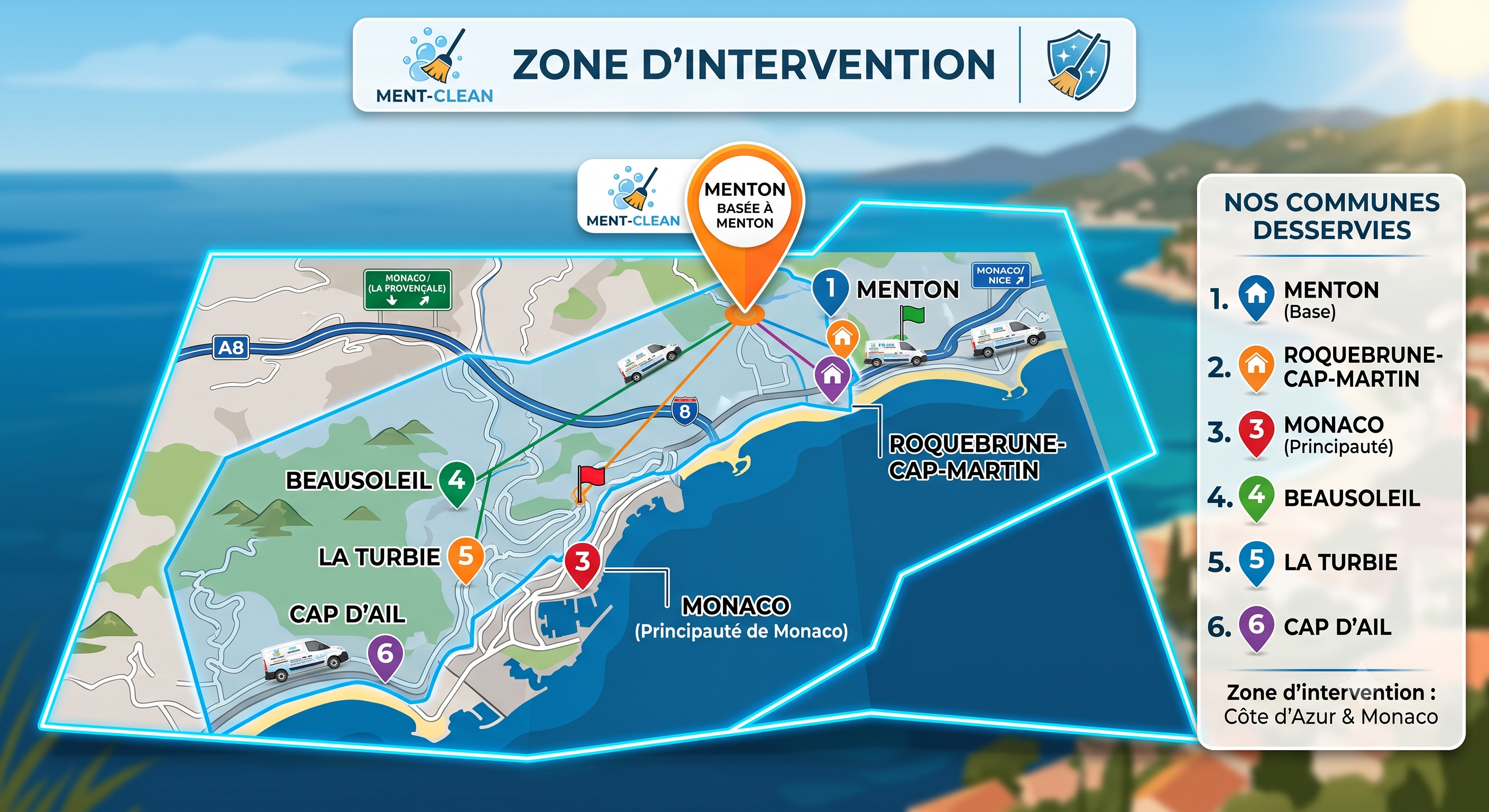 Zone d'intervention nettoyage de vitres