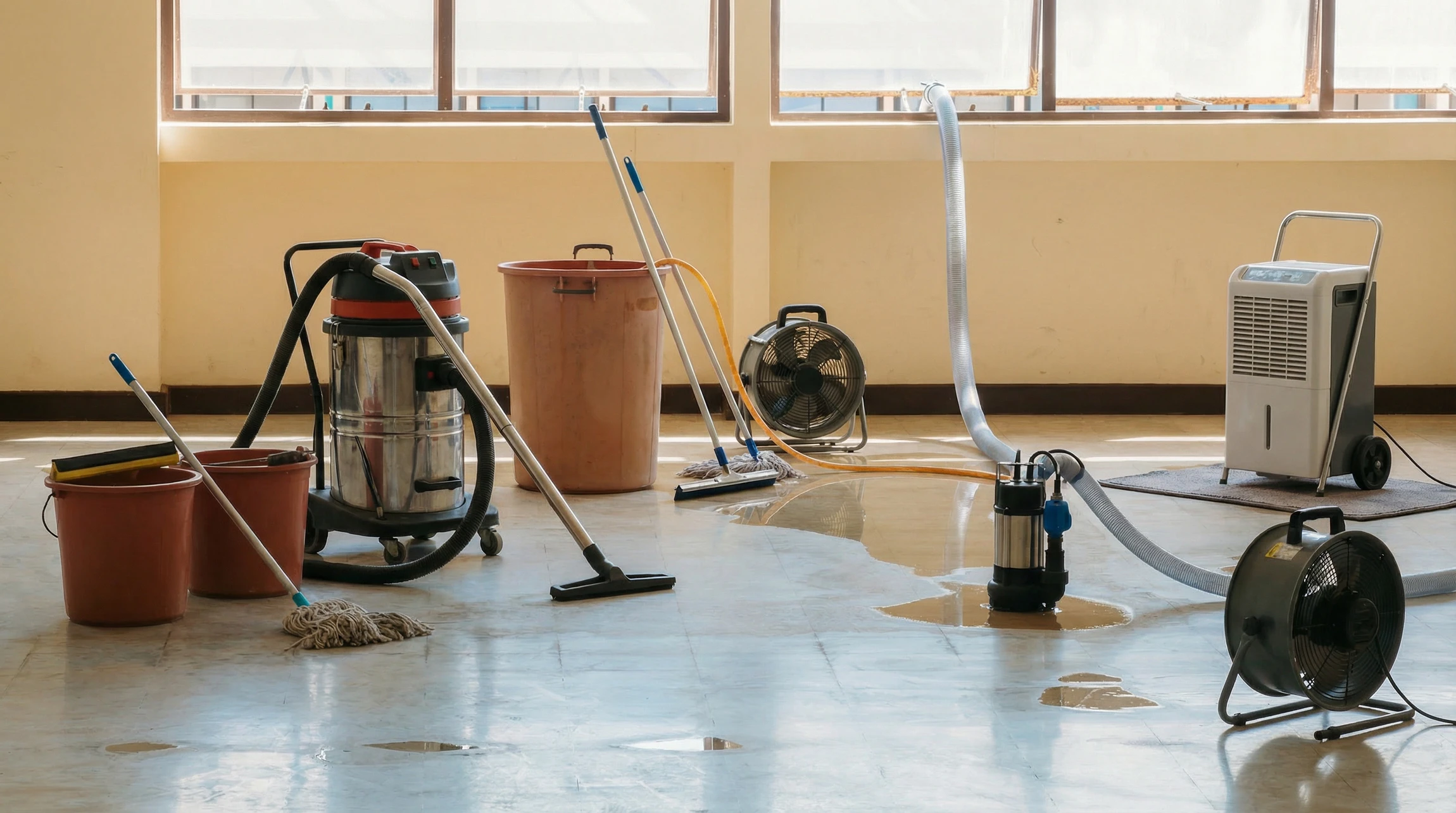 Scène d'incendie en extérieur avec bâtiment commercial en feu